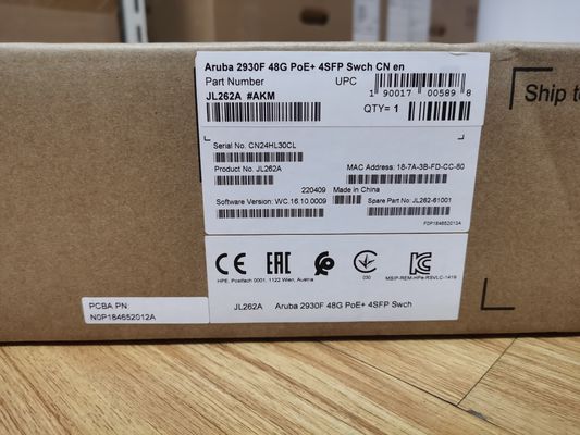 JL262A
Aruba 2930F 48G PoE+ 4SFP Switch