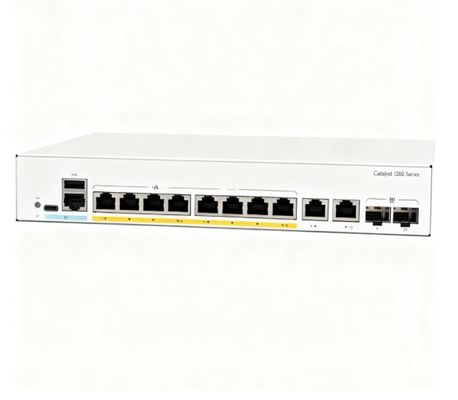 C1200-8FP-2G Porty do montażu na regałach 120W Budżet zasilania 2x Gigabit Miedź/1000 SFP Combo Porty SNMP C1200-8FP-2G