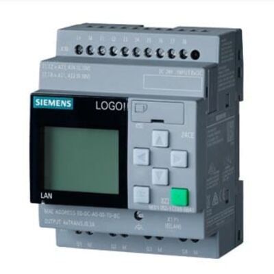 Siemens LOGO! 24CE PLC Logic Module z 8 cyfrowymi wejściami 4 wyjściami tranzystorowymi i wbudowanym Ethernetem do kontroli przemysłowej