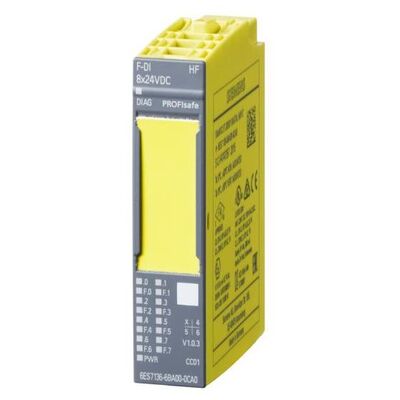 Siemens 6ES7136-6BA00-0CA0 ET200SP F-DI 8x24VDC HF Safety Input Module z certyfikatem SIL3 i klasyfikacją PL e