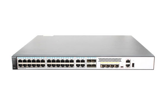 S5720-36C-EI-DC 28 portów Ethernet 10/100/1000, z czego 4 to porty podwójnego przeznaczenia 10/100/1000 lub interfejs SFP 4 10 Gig SFP+ 1