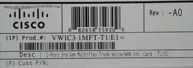 1 PORT T1/E1 MULTIFLEX TRUNK Cisco Router Modules Dostosowana karta interfejsu VWIC3-1MFT-T1E1 obsługuje aplikacje głosowe i danych na platformie Cisco ISR 2 serii 1900/2900/3900