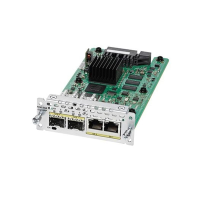Cisco Ethernet WAN Network Expansion Interface Module NIM-2GE-CU-SFP przynosi wysoką gęstość Small Form-Factor Pluggable (SFP)
