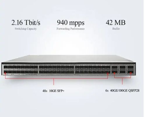 CE6881-48S6CQ Przełącznik (48*10G SFP+, 6*100G QSFP28, 2*promiennik zasilania, wejście/wyjście powietrza z boku portu)