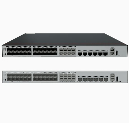 S5735-S24ST4XE-V2 24*GE Porty SFP 8 z których są podwójne 10/100/1000 lub SFP 4*10GE Porty SFP+ 2*12GE Stack porty bez modułu zasilania