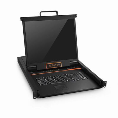 Przełącznik KVM USB 8-portowy x1 User VGA 1U do montażu w stojaku z 19-calowym wyświetlaczem LED, 8 kablami VGA w zestawie