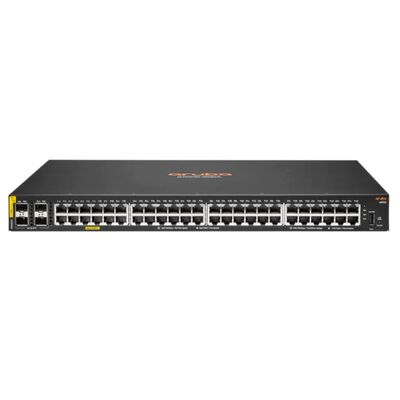 Przełącznik Ethernet Aruba CX 6000 Managed z 48 portami 10/100/1000 (PoE+) + 4 portami Gigabit SFP, budżet PoE 370 W i konstrukcja do łączenia w stosy