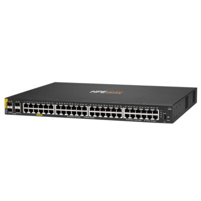 Przełącznik Ethernet Aruba CX 6000 Managed z 48 portami 10/100/1000 (PoE+) + 4 portami Gigabit SFP, budżet PoE 370 W i konstrukcja do łączenia w stosy