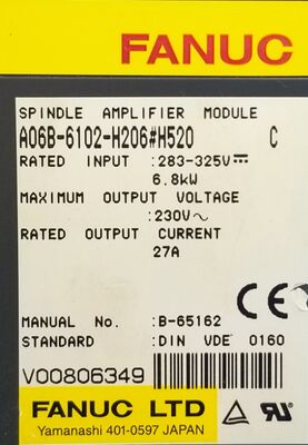 Fanuc A06B-6102-H206 Serwowzmacniacz wrzeciona CNC 200-240 V AC Wysoka precyzja