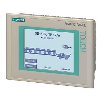 Panel dotykowy Siemens SIMATIC HMI TP177A z 5,7-calowym wyświetlaczem STN Komunikacja MPI/PROFIBUS DP i przednia ochrona IP65