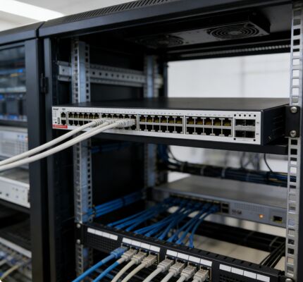 Przełącznik warstwy 3 PoE+ RG-S5310-48GT4XS-P-E, 48x1000M RJ45, 4x10G SFP+, budżet PoE 1570W, podwójne redundantne zasilanie