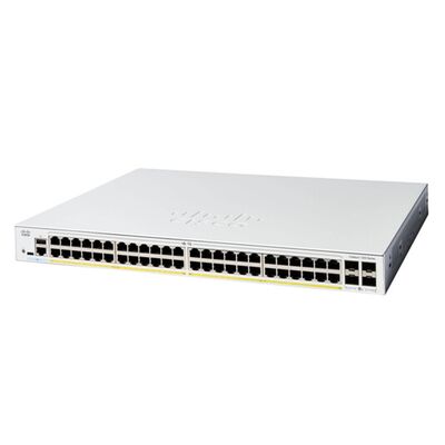 C1300-48P-4X, Przełącznik Cisco Catalyst 1300, 48x PoE+/370W, 4x 10G SFP+, Możliwość montażu w stojaku
