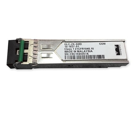 GLC-ZX-SMD Kompatybilny z 1000BASE-ZX SFP 1550nm 80km Industrial DOM Duplex LC SMF Transceiver Module