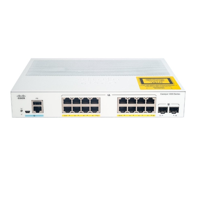 16-portowy zarządzalny przełącznik Gigabit Ethernet Cisco C1000-16T-2G-L Catalyst 1000 z 2 gigabitowymi łączami nadrzędnymi SFP | Przełącznik sieciowy dla przedsiębiorstw
