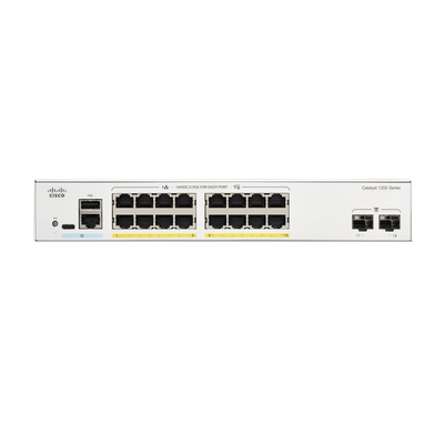 16-portowy zarządzalny przełącznik Gigabit PoE+ Cisco C1200-16P-2G